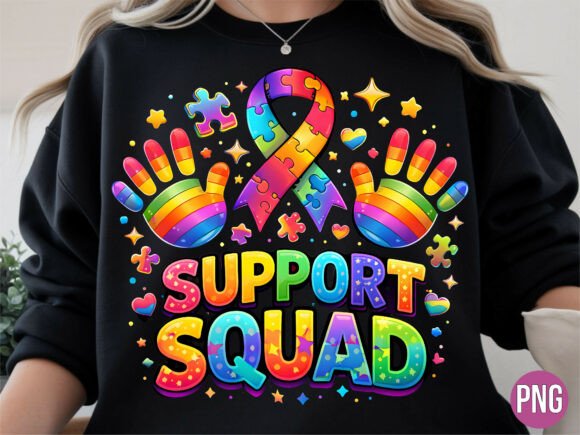 Autism Support Squad Ribbon Hands PNG Guide