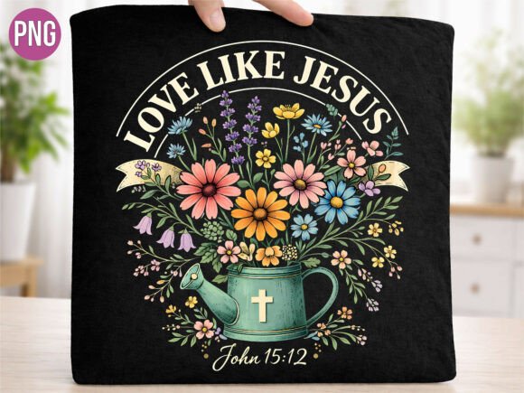 Elevating Faith-Based Design: The Strategic Value of the Love Like Jesus Floral Watering Can PNG