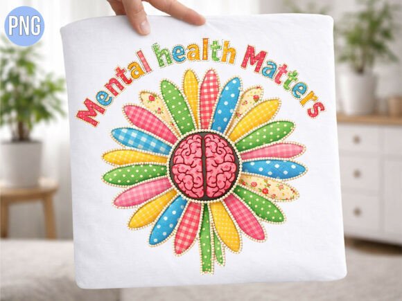 Elevating Mental Health Awareness with the Brain Flower PNG Design
