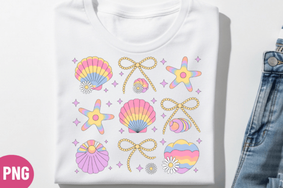 Pastel Beach Summer Icons T-shirt Png for Crafts