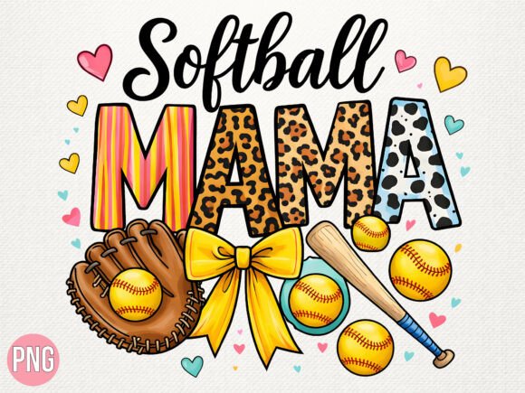 Strategic Branding with the Leopard Softball Mama Sports Game PNG