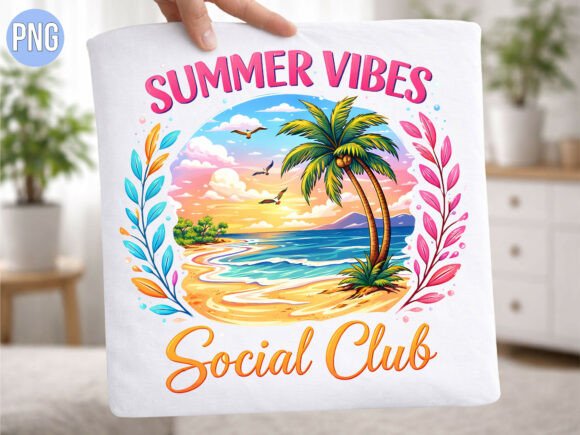 Summer Vibes Social Club Beach PNG Shirt Design